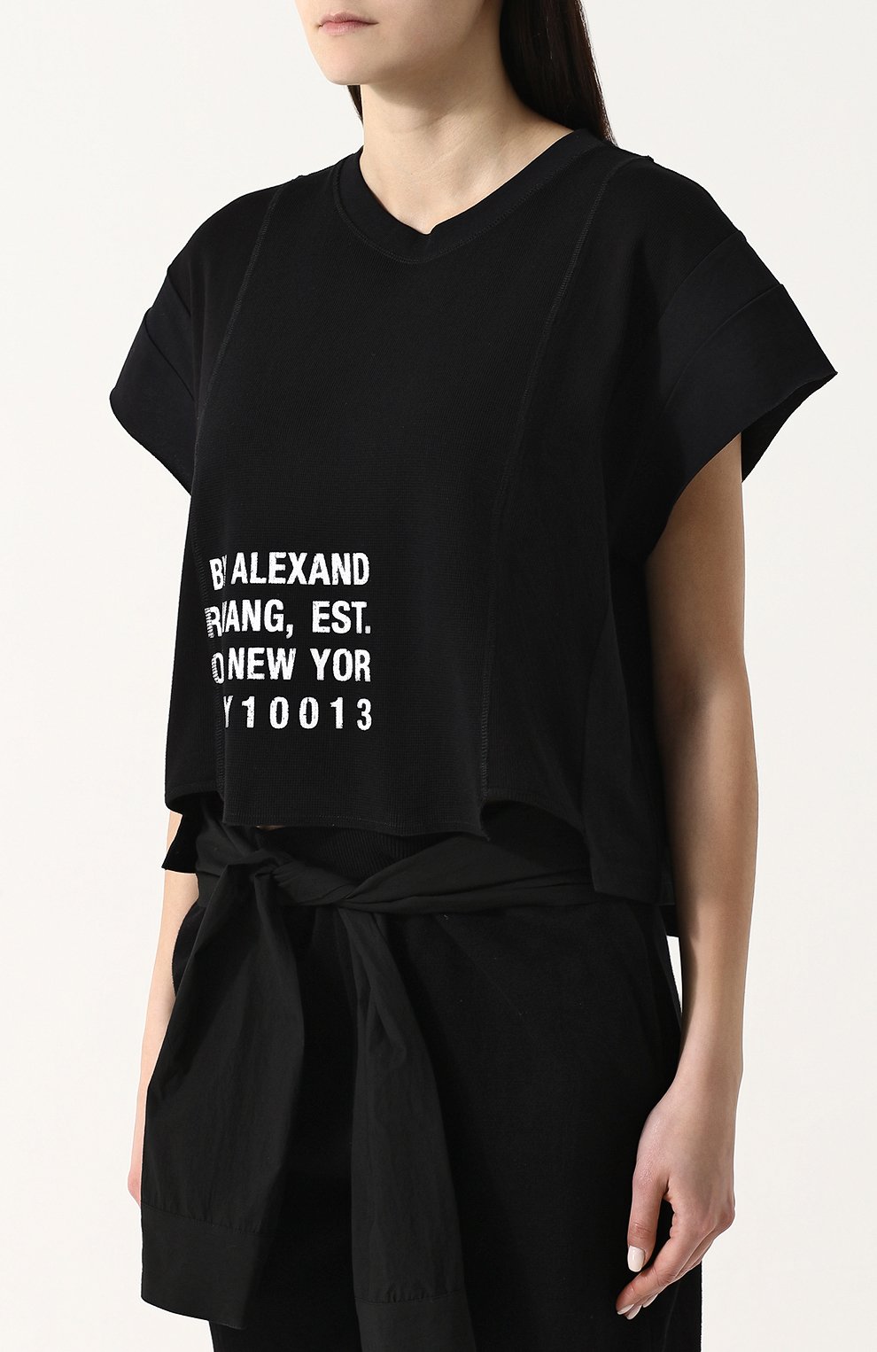 Хлопковая футболка свободного кроя с круглым вырезом ALEXANDERWANG.T, арт. 4C181024E9, фото 3