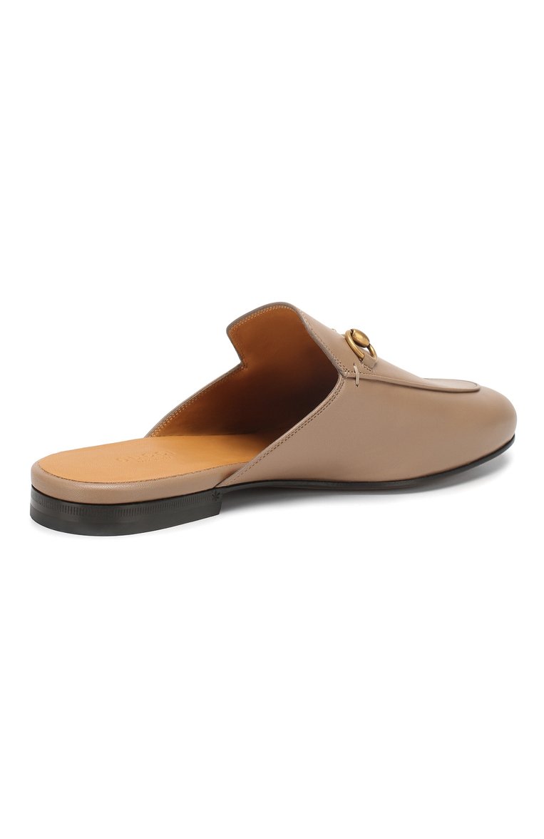 Женские кожаные сабо princetown GUCCI бежевого цвета, арт. 423513/C9D00 | Фото 4 (Каблук высота: Без каблука, Низкий; Материал внутренний: Натуральная кожа; Подошва: Плоская; Каблук тип: Устойчивый; Региональные ограничения белый список (Axapta Mercury): RU; Материал внешний: Натуральная кожа)