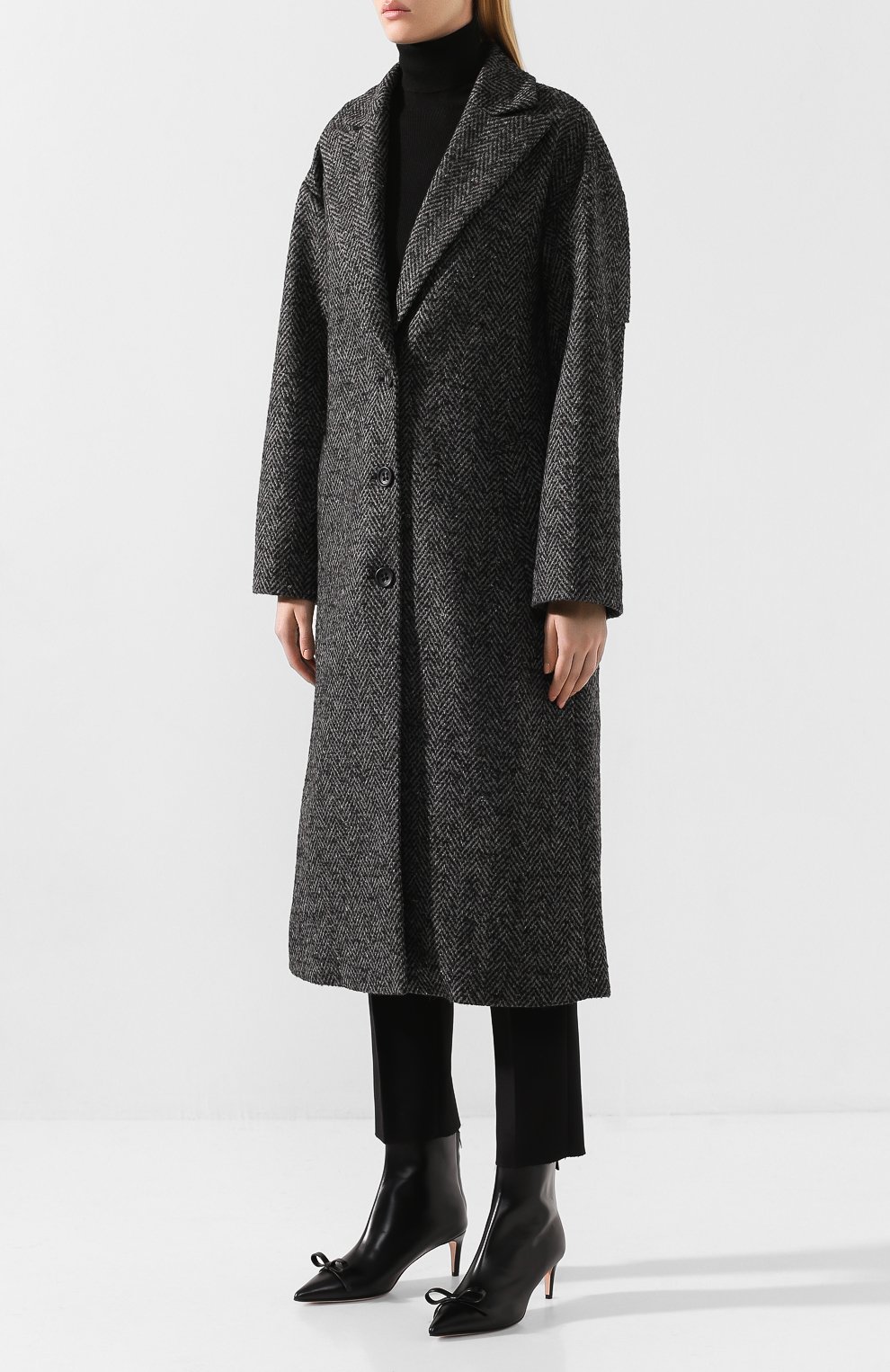 Пальто REDVALENTINO темно-серого цвета по цене 69550 руб., арт. SR0CAA95/4H4, фото 3 Пальто REDVALENTINO, арт. SR0CAA95/4H4, фото 3