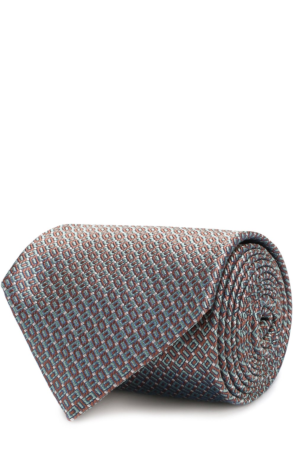 Шелковый галстук с узором BRIONI зеленого цвета по цене 26600 руб., арт. 062H00/P7449, фото 1 Шелковый галстук с узором BRIONI, арт. 062H00/P7449, фото 1