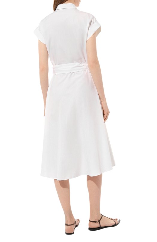 Хлопковое платье Kiton D55375H08109 Белый  D55375H08109 Фото 4