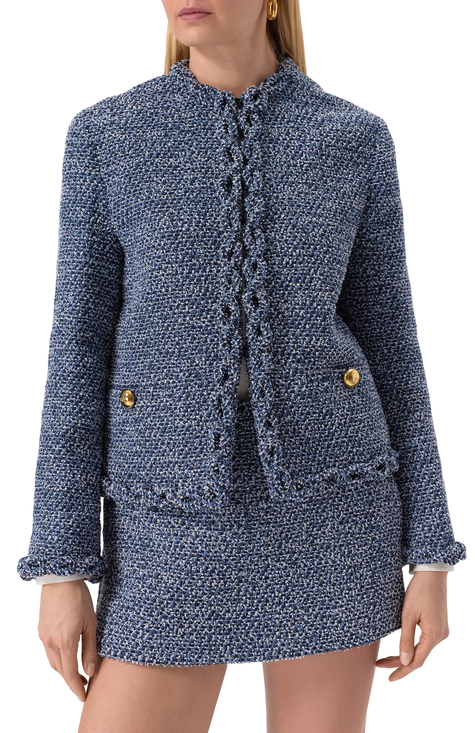 Твидовый жакет VALENTINO, арт. 5B3CE27R8SB, фото 3