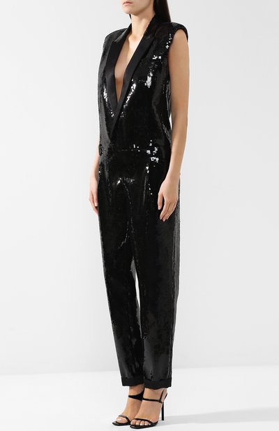Комбинезон с отделкой пайетками SAINT LAURENT, арт. 514607/Y085W, фото 3