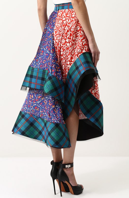 Юбка-миди асимметричного кроя Esteban Cortazar Разноцветный, фото 4