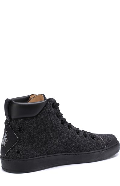 Высокие текстильные кеды на шнуровке с кожаной отделкой PREMIATA, арт. 31185/TWEED, фото 4