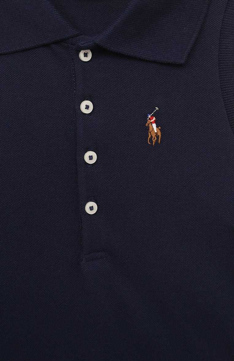 Детское хлопковое платье POLO RALPH LAUREN темно-синего цвета, арт. 312862342 | Фото 3 (Материал внешний: Хлопок; Девочки Кросс-КТ: Платье-одежда; Случай: Повседневный; Материал сплава: Проставлено; Драгоценные камни: Проставлено; Региональные ограничения белый список (Axapta Mercury): Не проставлено; Рукава: Без рукавов; Ростовка одежда: 5 лет | 110 см, 6 лет | 116 см)