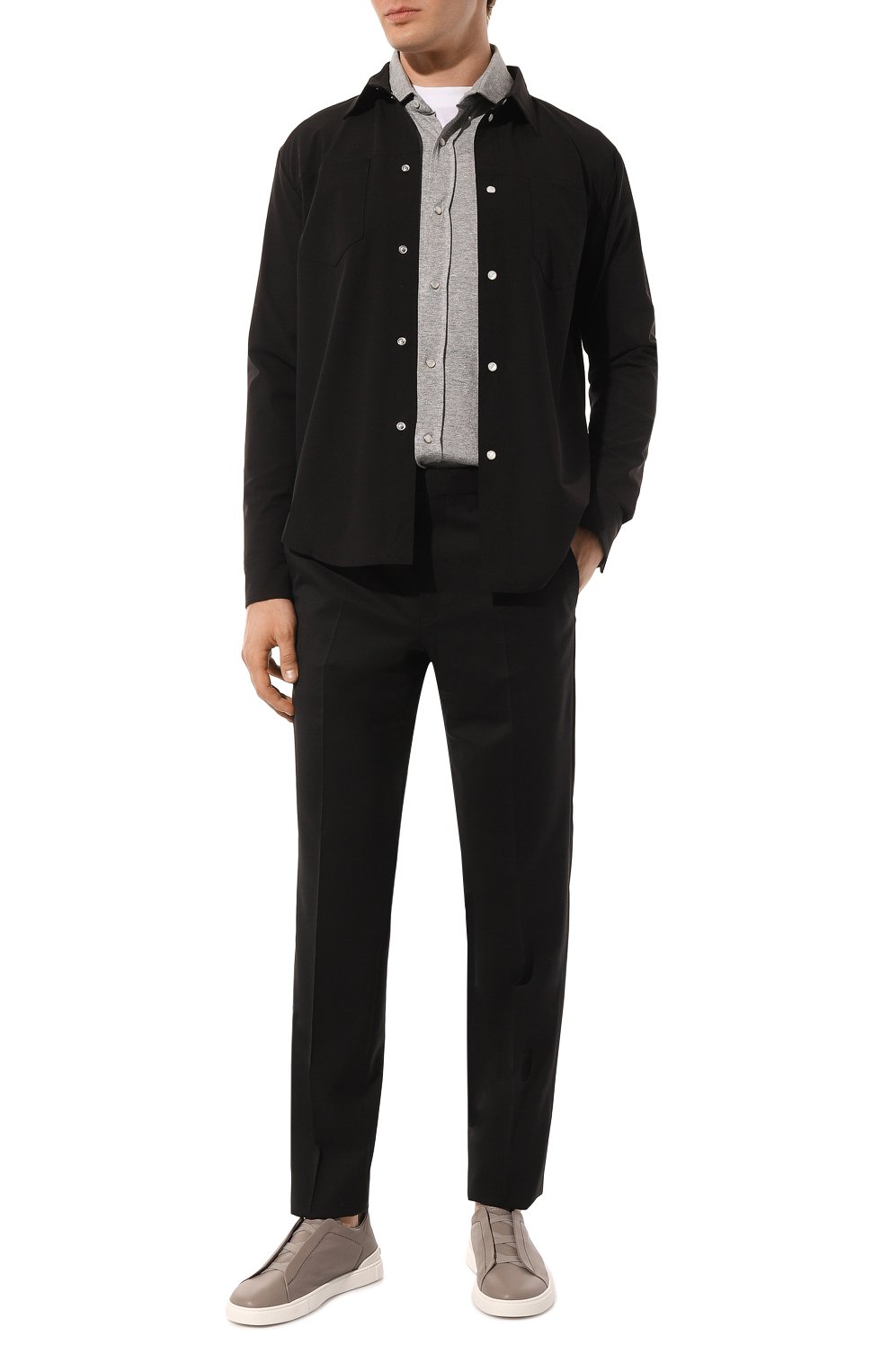 Кожаные кеды triple stitch ZEGNA коричневого цвета по цене 117000 руб., арт. LH0TA/S5207Z, фото 2 Кожаные кеды triple stitch ZEGNA, арт. LH0TA/S5207Z, фото 2