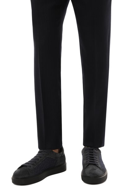 Комбинированные кеды DOUCAL'S темно-синего цвета по цене 54150 руб., арт. DU3322ALEXPJ717N, фото 3 Комбинированные кеды DOUCAL'S, арт. DU3322ALEXPJ717N, фото 3