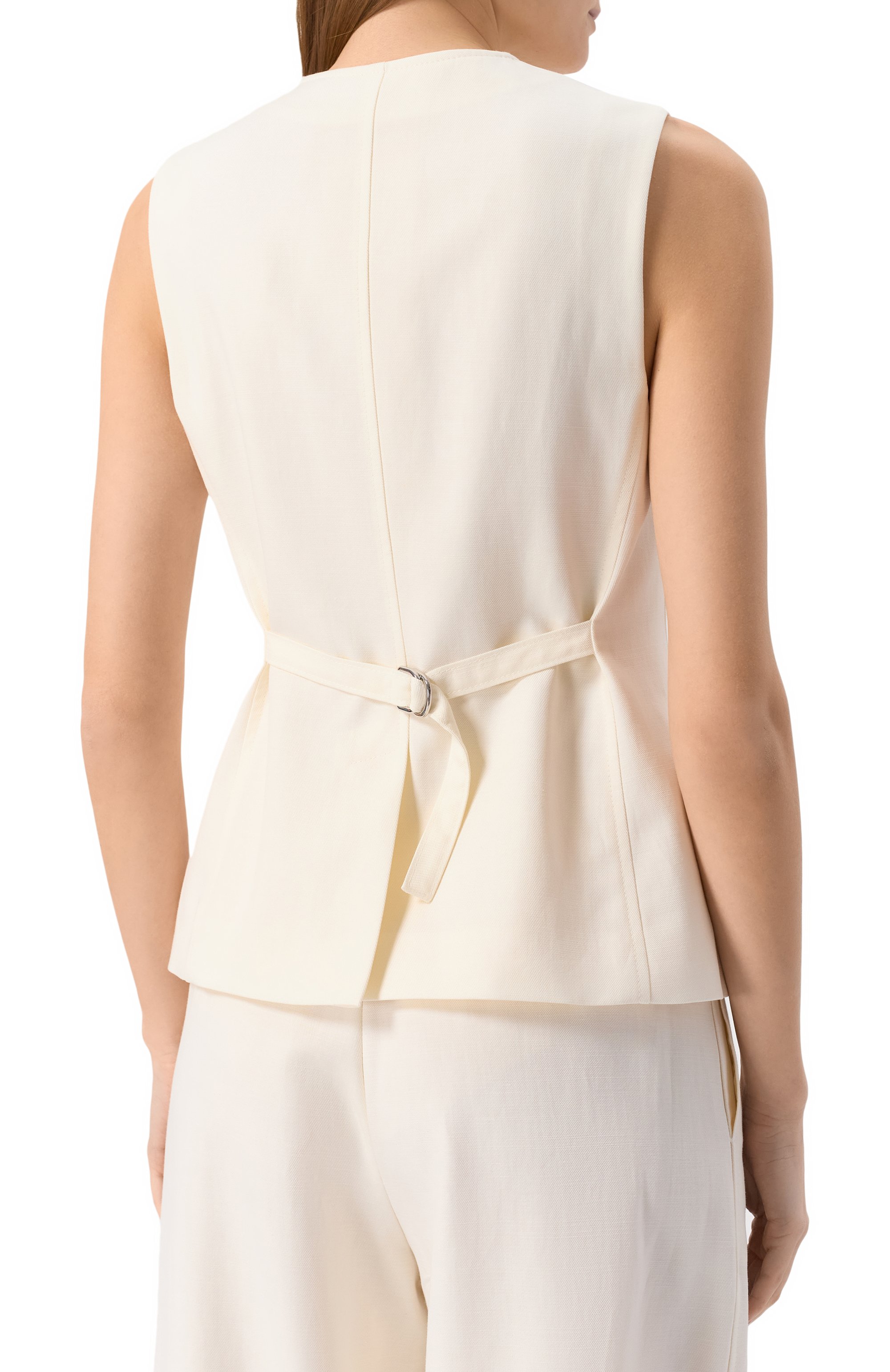 Жилет из хлопка и лиоцелла BOSS ORANGE кремового цвета по цене 27500 руб., арт. 50546216, фото 4 Жилет из хлопка и лиоцелла BOSS ORANGE, арт. 50546216, фото 4