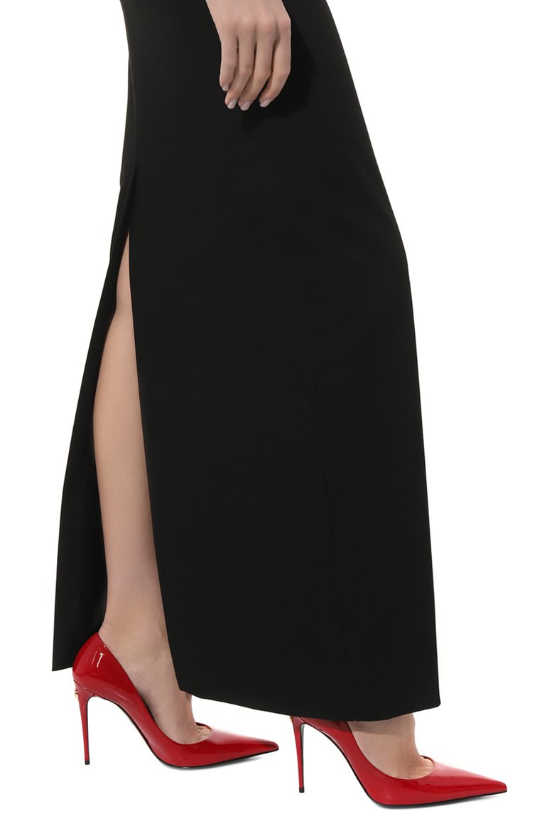 Женские кожаные туфли lollo DOLCE & GABBANA красного цвета, арт. CD1718/A1471 | Фото 3 (Каблук высота: Высокий; Подошва: Плоская; Материал внутренний: Натуральная кожа; Каблук тип: Шпилька; Материал внешний: Натуральная кожа)