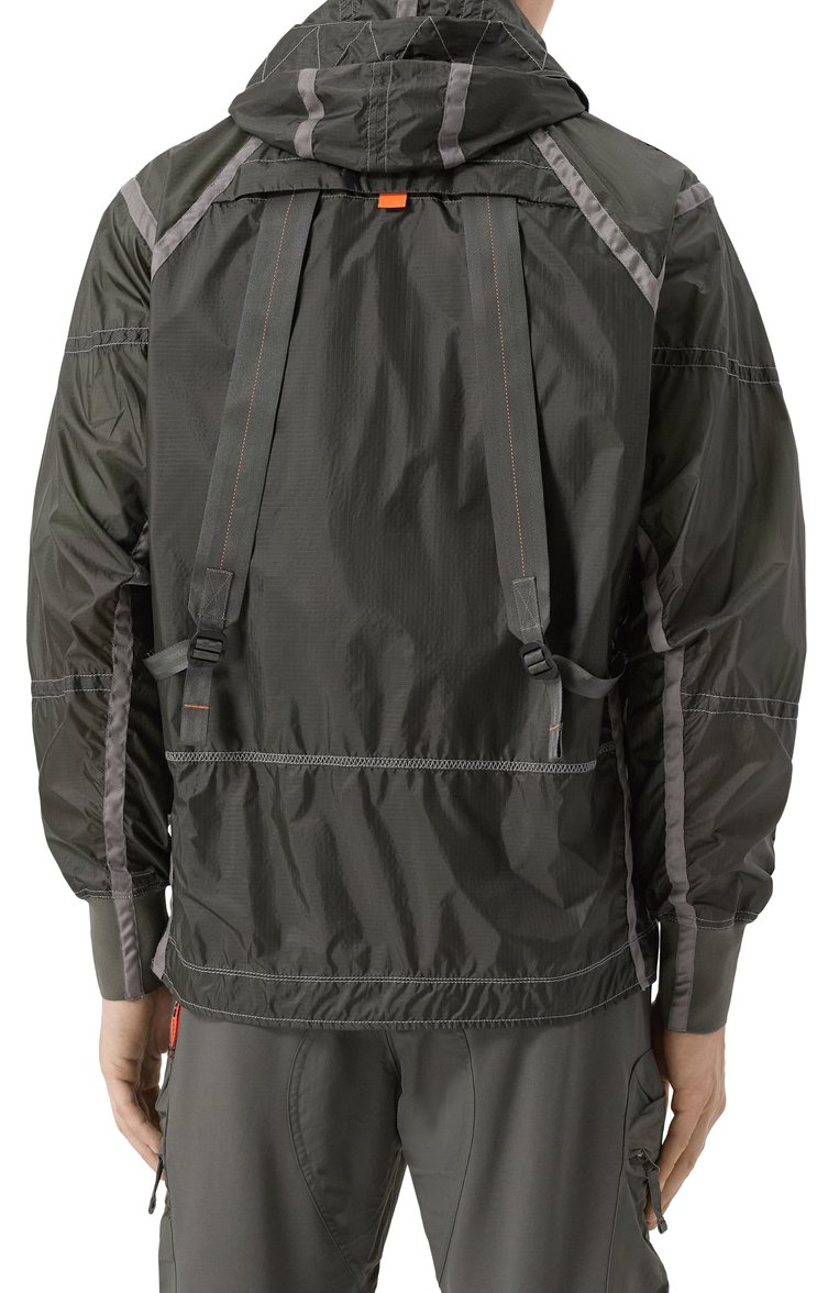 Мужская куртка PARAJUMPERS темно-зеленого цвета, арт. PMJKPX02 | Фото 4 (Материал внешний: Синтетический материал; Материал подклада: Синтетический материал; Рукава: Длинные; Длина (верхняя одежда): Короткие; Стили: Кэжуэл; Кросс-КТ: Легкие)