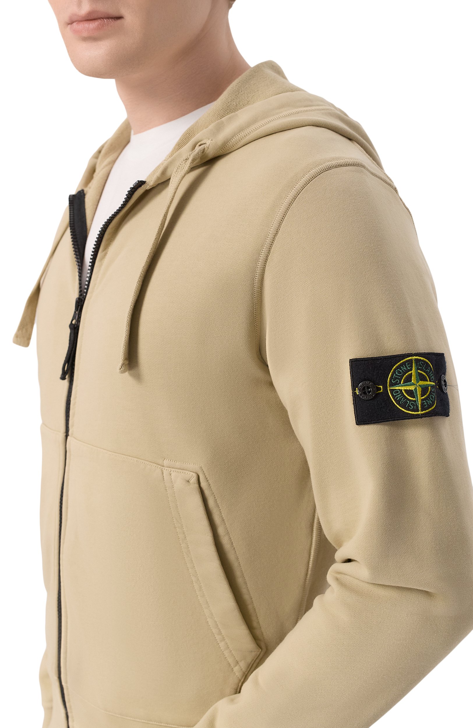 Хлопковая толстовка STONE ISLAND бежевого цвета по цене 49950 руб., арт. K2S156100061/S0051, фото 5 Хлопковая толстовка STONE ISLAND, арт. K2S156100061/S0051, фото 5