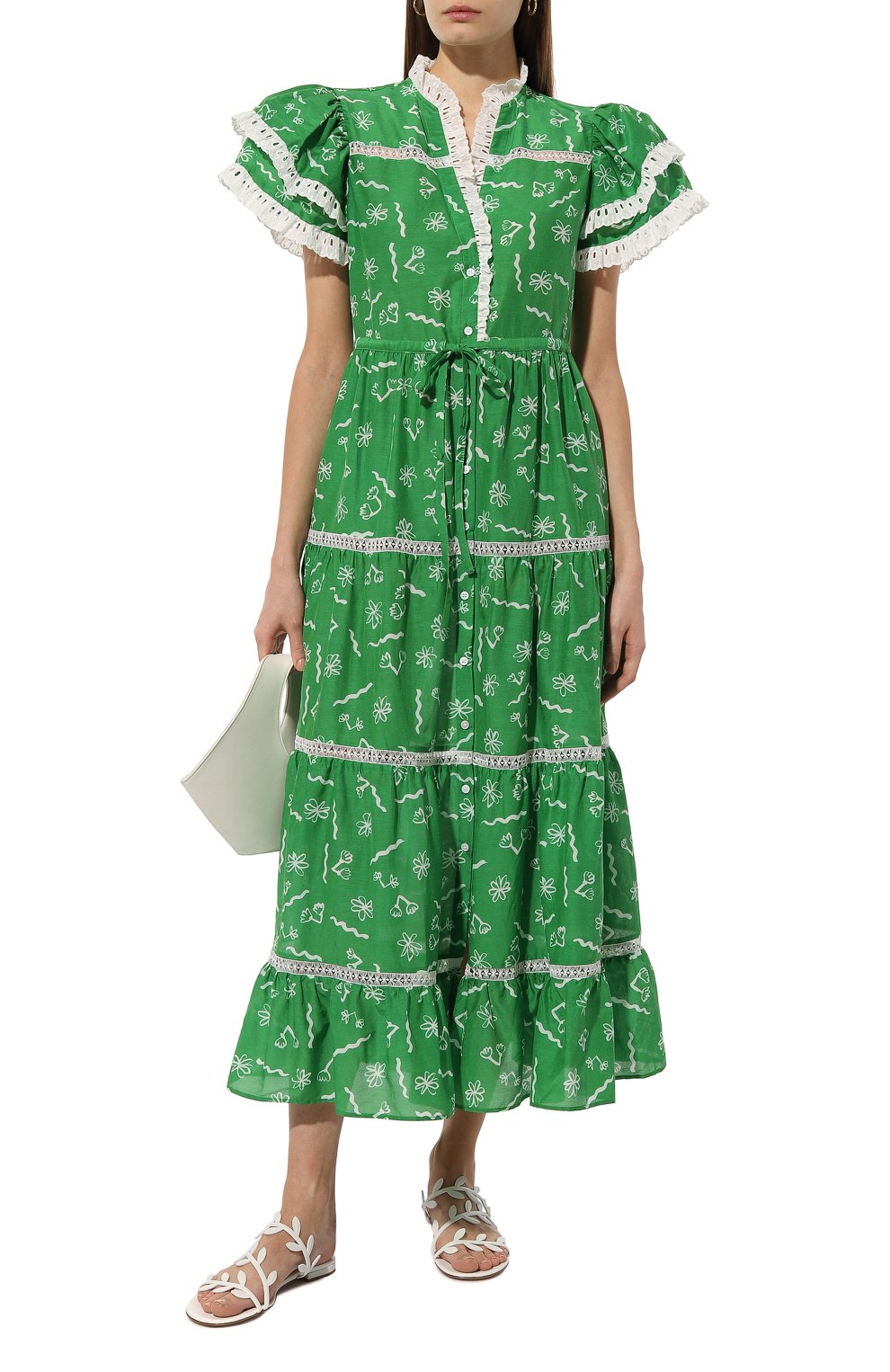 Платье из хлопка и шелка CELIAB зеленого цвета по цене 36150 руб., арт. RS24-CB-D16, фото 2 Платье из хлопка и шелка CELIAB, арт. RS24-CB-D16, фото 2