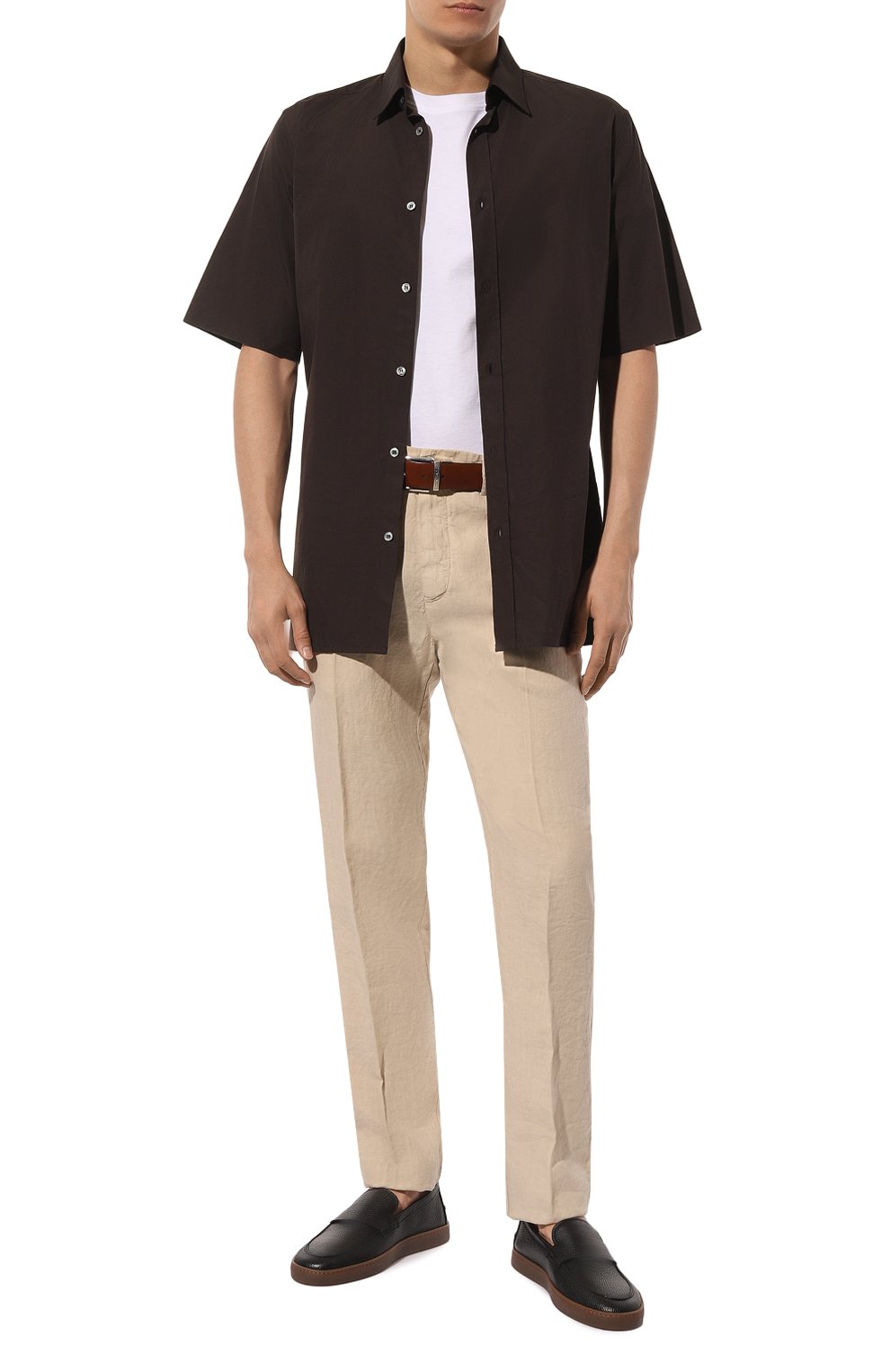 Льняные брюки 120% LINO бежевого цвета по цене 31600 руб., арт. 31ALIM2411/0000253/000, фото 2 Льняные брюки 120% LINO, арт. 31ALIM2411/0000253/000, фото 2