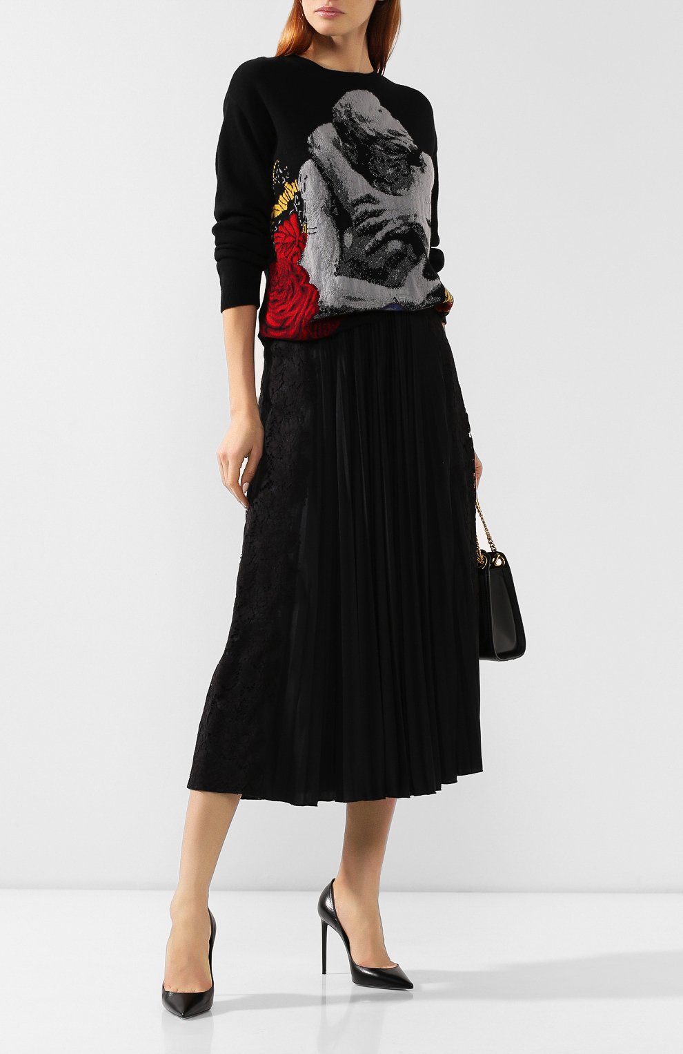 Плиссированная юбка VALENTINO черного цвета по цене 156500 руб., арт. SB3MD00W4TG, фото 2 Плиссированная юбка VALENTINO, арт. SB3MD00W4TG, фото 2