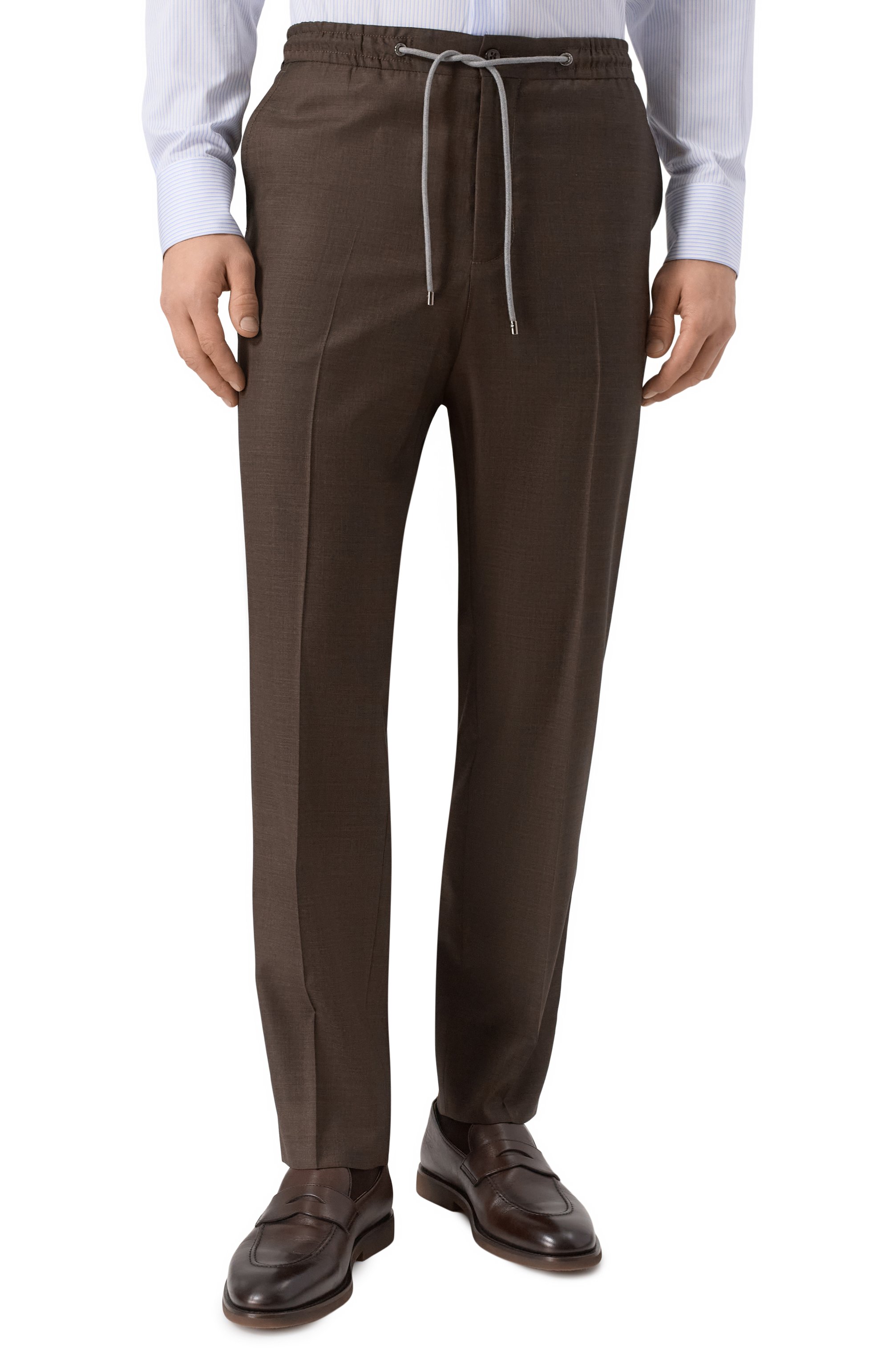 Шерстяные брюки CORNELIANI темно-коричневого цвета по цене 54850 руб., арт. 274L25/2717087, фото 3 Шерстяные брюки CORNELIANI, арт. 274L25/2717087, фото 3