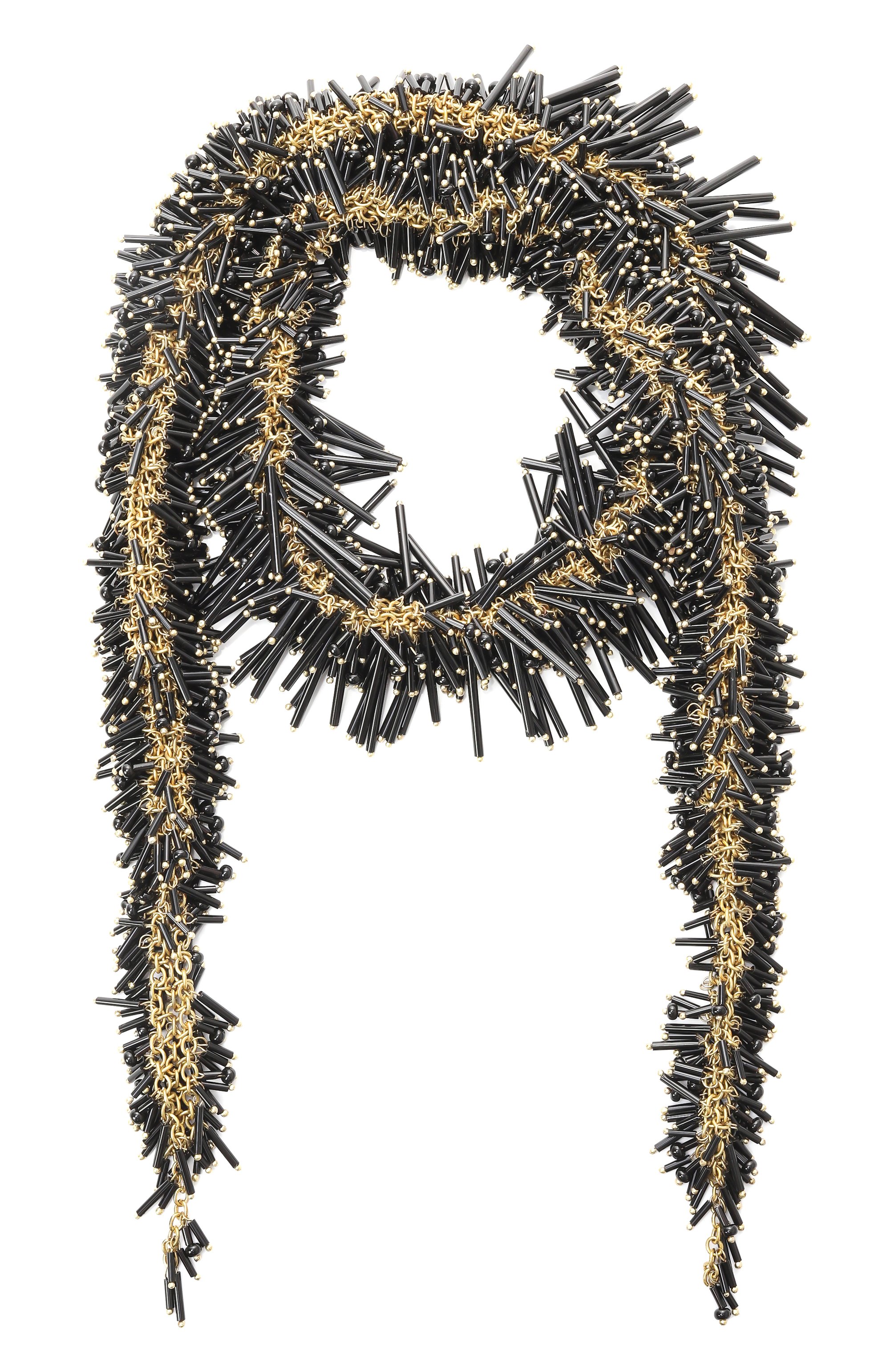 Колье DRIES VAN NOTEN черного цвета по цене 79150 руб., арт. 242-018233-052/G0LD, фото 1 Колье DRIES VAN NOTEN, арт. 242-018233-052/G0LD, фото 1