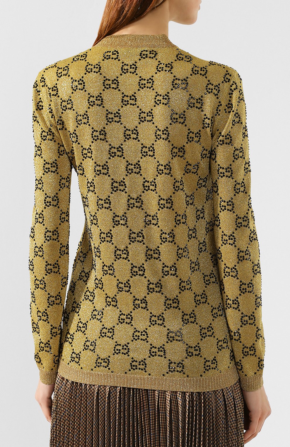 Шерстяной пуловер GUCCI золотого цвета по цене 230400 руб., арт. 555039/XKAHX, фото 4 Шерстяной пуловер GUCCI, арт. 555039/XKAHX, фото 4