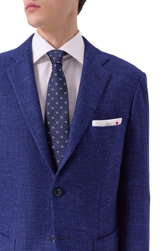 Пиджак из шерсти и шелка Kiton UG81K0170E03 Синий  UG81K0170E03 Фото 6
