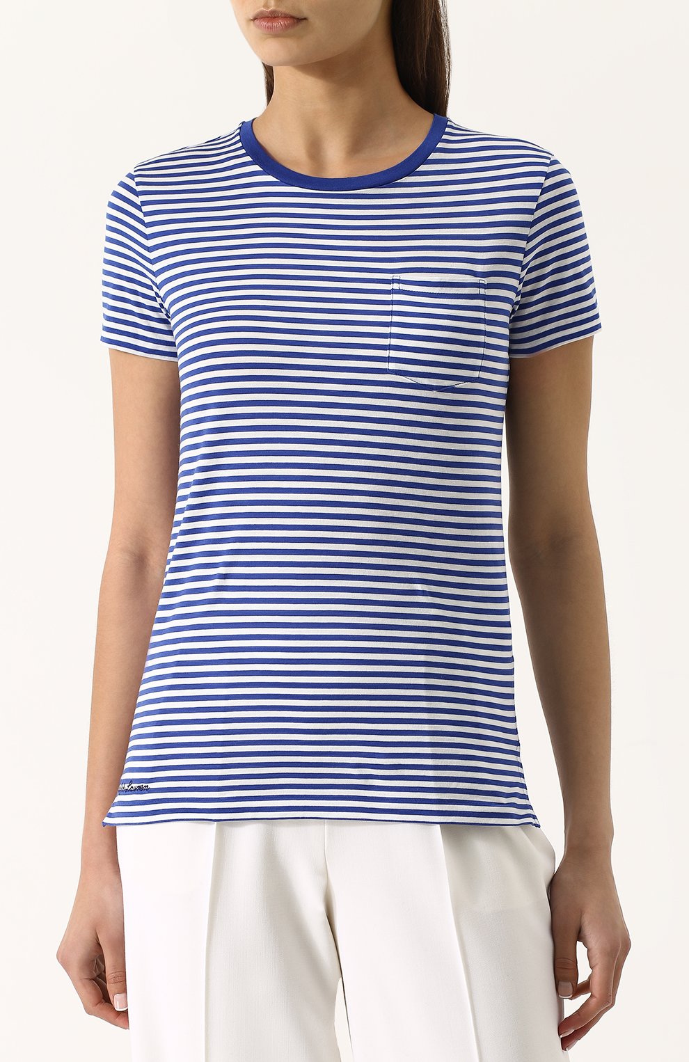 Хлопковая футболка в полоску с круглым вырезом RALPH LAUREN, арт. 290708491, фото 3