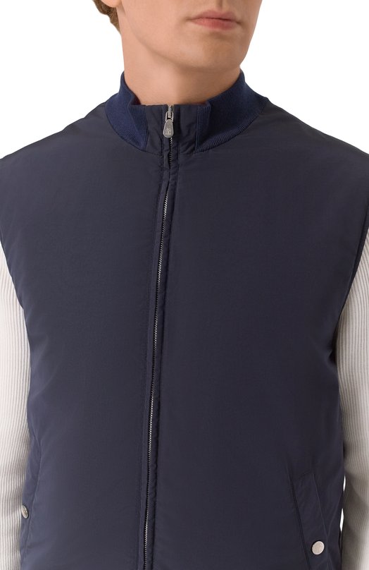Комбинированный жилет Brunello Cucinelli MD4796535P Синий  MD4796535P Фото 5