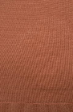 Женский шерстяной пуловер DRIES VAN NOTEN коричневого цвета, арт. 251-011201-1700 | Фото 6 (Рукава: 3/4; Материал внешний: Шерсть; Длина (для топов): Стандартные; Женское Кросс-КТ: Пуловер-одежда; Стили: Минимализм)