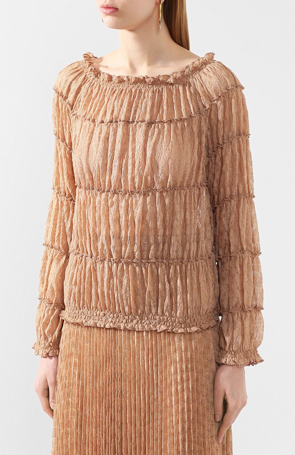 Пуловер MISSONI золотого цвета по цене 76300 руб., арт. MDN00348/BR009S, фото 3 Пуловер MISSONI, арт. MDN00348/BR009S, фото 3
