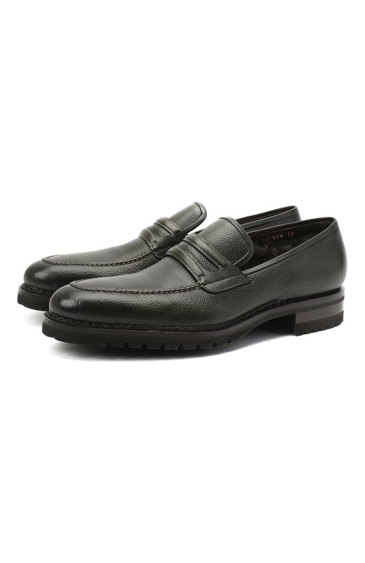 

Кожаные пенни-лоферы Santoni, Зелёный