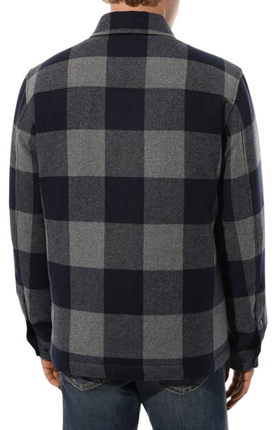 Шерстяная куртка-рубашка WOOLRICH синего цвета по цене 48900 руб., арт. CFWOOS0067MRUT3046, фото 4 Шерстяная куртка-рубашка WOOLRICH, арт. CFWOOS0067MRUT3046, фото 4