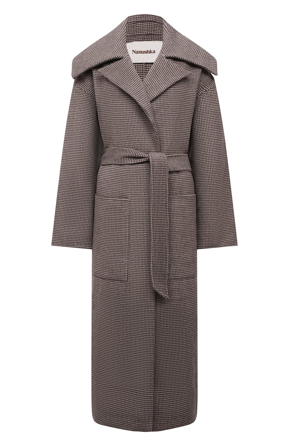 Пальто из шерсти и шелка NANUSHKA серого цвета по цене 96200 руб., арт. NW21PF0W00767, фото 1 Пальто из шерсти и шелка NANUSHKA, арт. NW21PF0W00767, фото 1