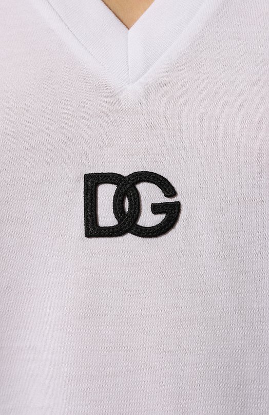 Хлопковая футболка Dolce & Gabbana F8M65Z/G7I1Z Белый  F8M65Z/G7I1Z Фото 5