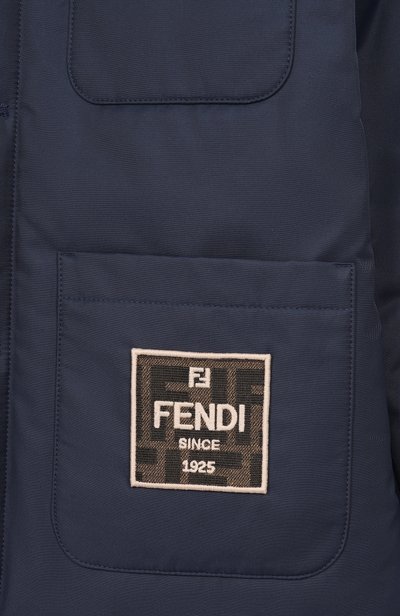 Утепленная куртка-рубашка FENDI темно-синего цвета по цене 119500 руб., арт. JMA332/ART2/8A-12+, фото 3 Утепленная куртка-рубашка FENDI, арт. JMA332/ART2/8A-12+, фото 3