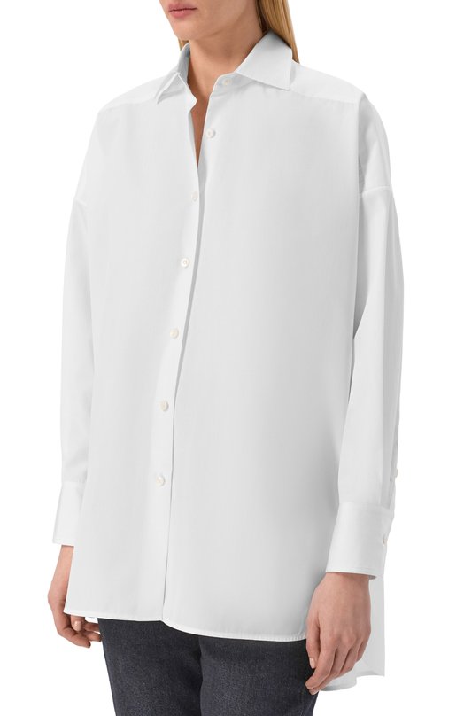 Хлопковая рубашка Kiton D52431H0614301 Белый  D52431H0614301 Фото 3