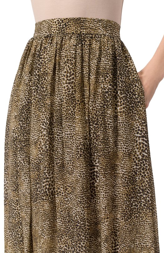 Юбка из вискозы и шелка Elie Saab SK157PS25 Леопардовый  SK157PS25 Фото 5