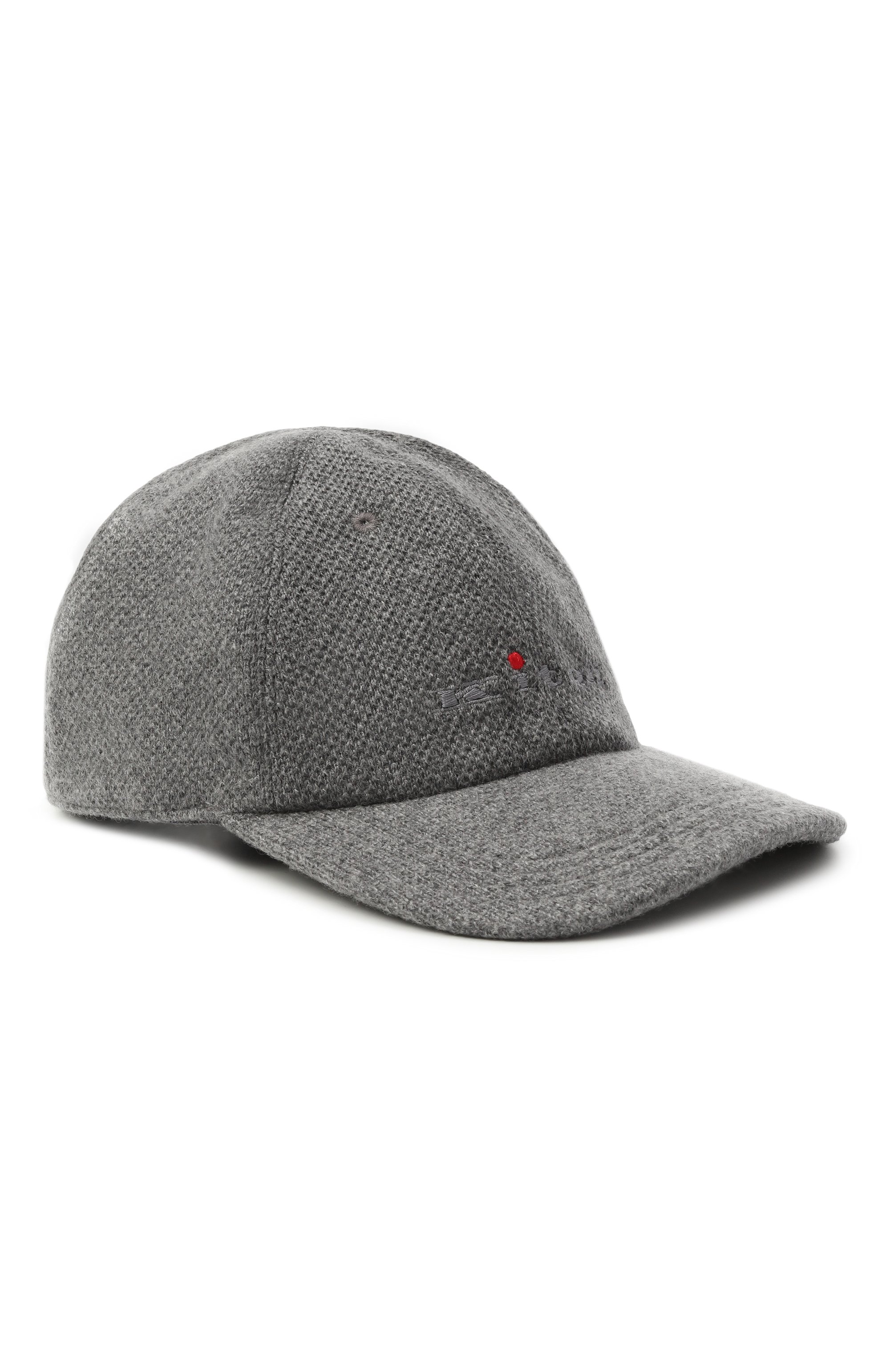 Кашемировая бейсболка KITON серого цвета по цене 82950 руб., арт. UCAPP65K0245F06, фото 1 Кашемировая бейсболка KITON, арт. UCAPP65K0245F06, фото 1