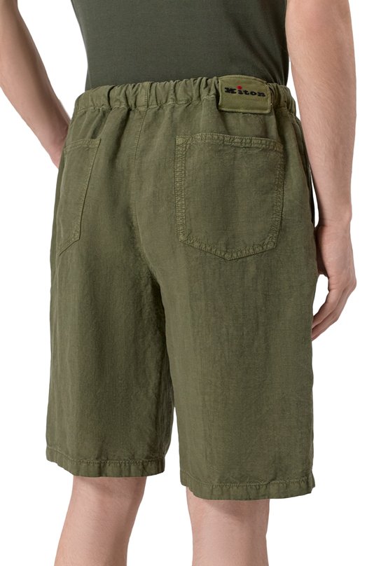 Льняные шорты Kiton UPR004LK0604F08 Хаки  UPR004LK0604F08 Фото 4