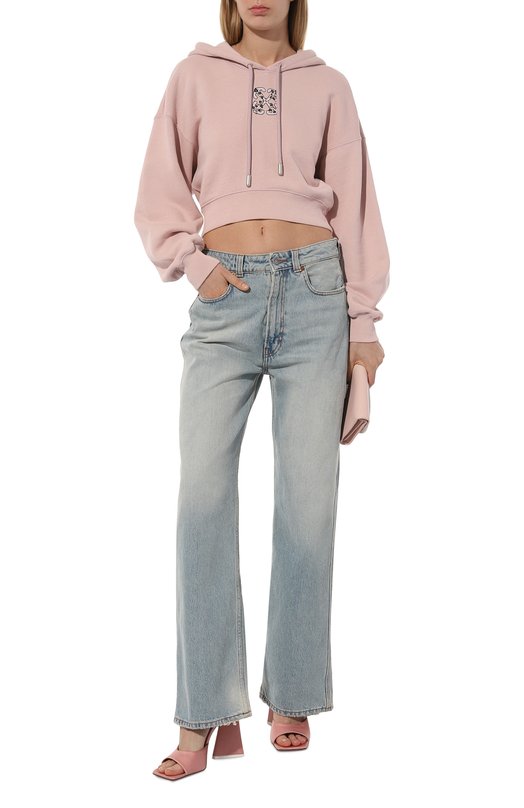 Хлопковое худи Off-White 0WBB056S24FLE003 Розовый  0WBB056S24FLE003 Фото 2