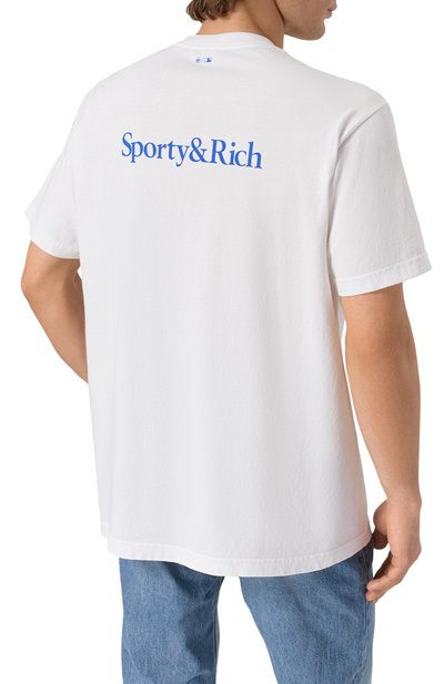 Хлопковая футболка sporty & rich x la dodgers SPORTY AND RICH, арт. T0043627666WH01, фото 4