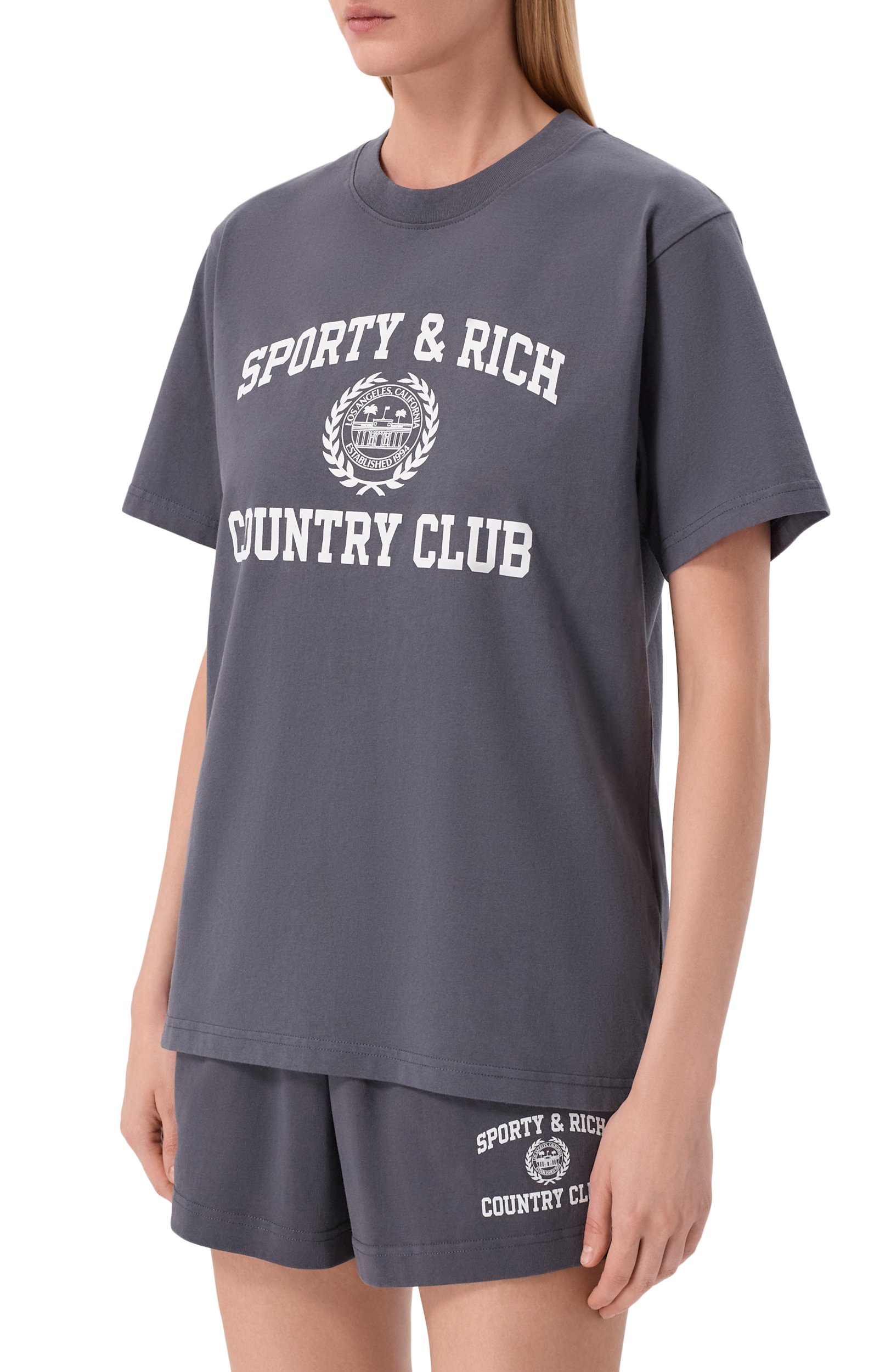 Хлопковая футболка SPORTY AND RICH, арт. T0119711218GY25, фото 3