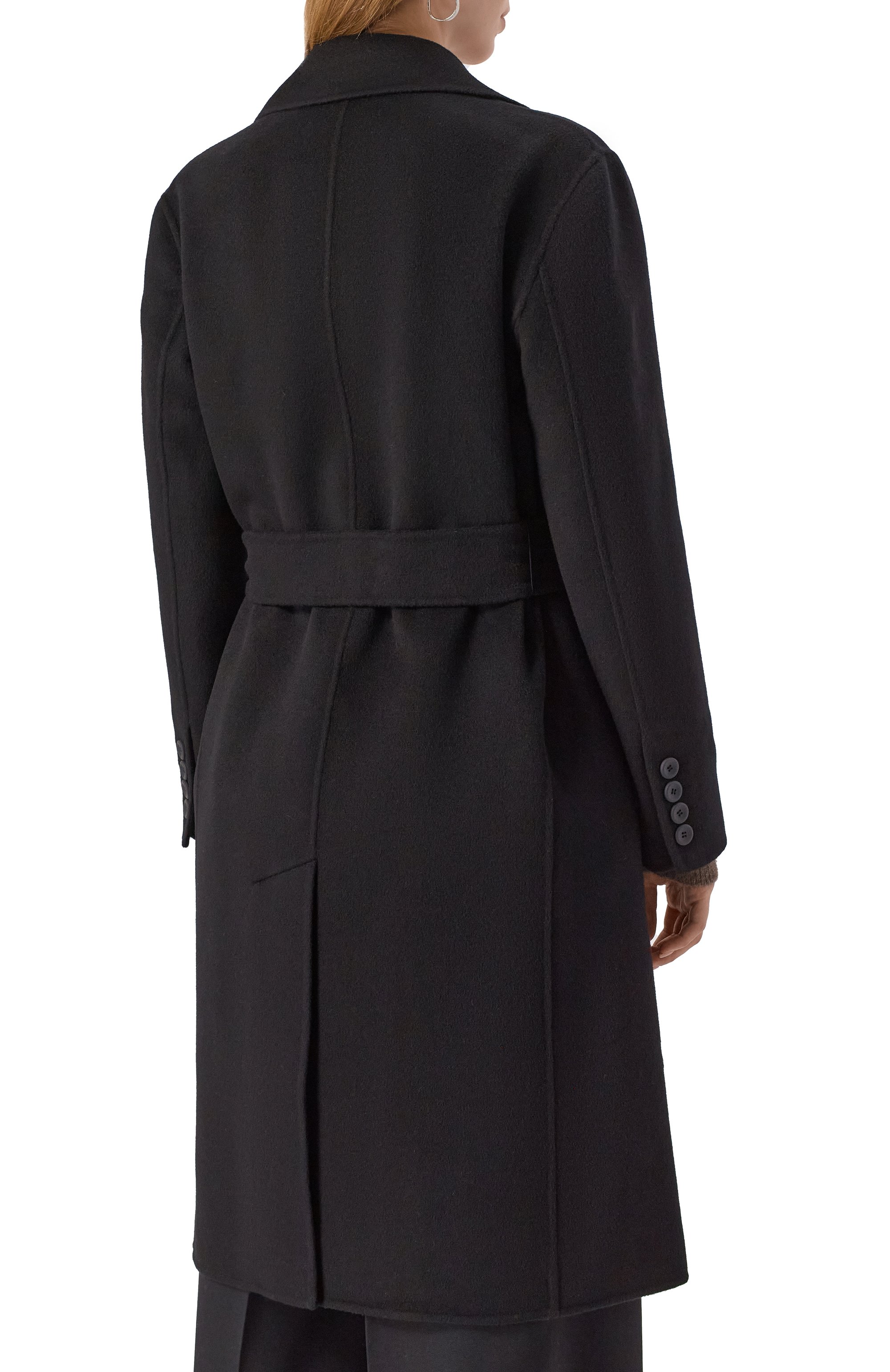 Пальто из кашемира и шерсти MAX MARA STUDIO черного цвета по цене 199500 руб., арт. CANNETI, фото 4 Пальто из кашемира и шерсти MAX MARA STUDIO, арт. CANNETI, фото 4