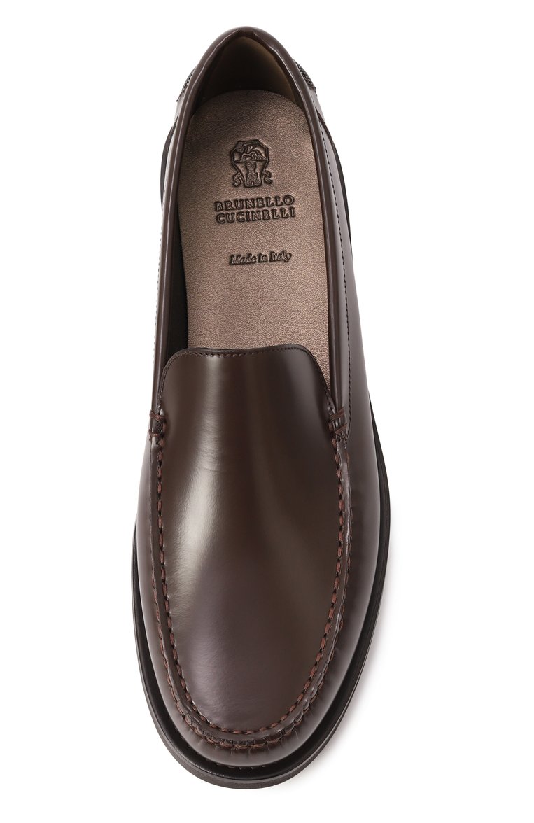 Женские кожаные лоферы BRUNELLO CUCINELLI коричневого цвета, арт. MZVNG2869 | Фото 6 (Драгоценные камни: Проставлено; Каблук высота: Низкий; Материал внутренний: Натуральная кожа; Подошва: Плоская; Материал внешний: Натуральная кожа; Материал сплава: Проставлено)