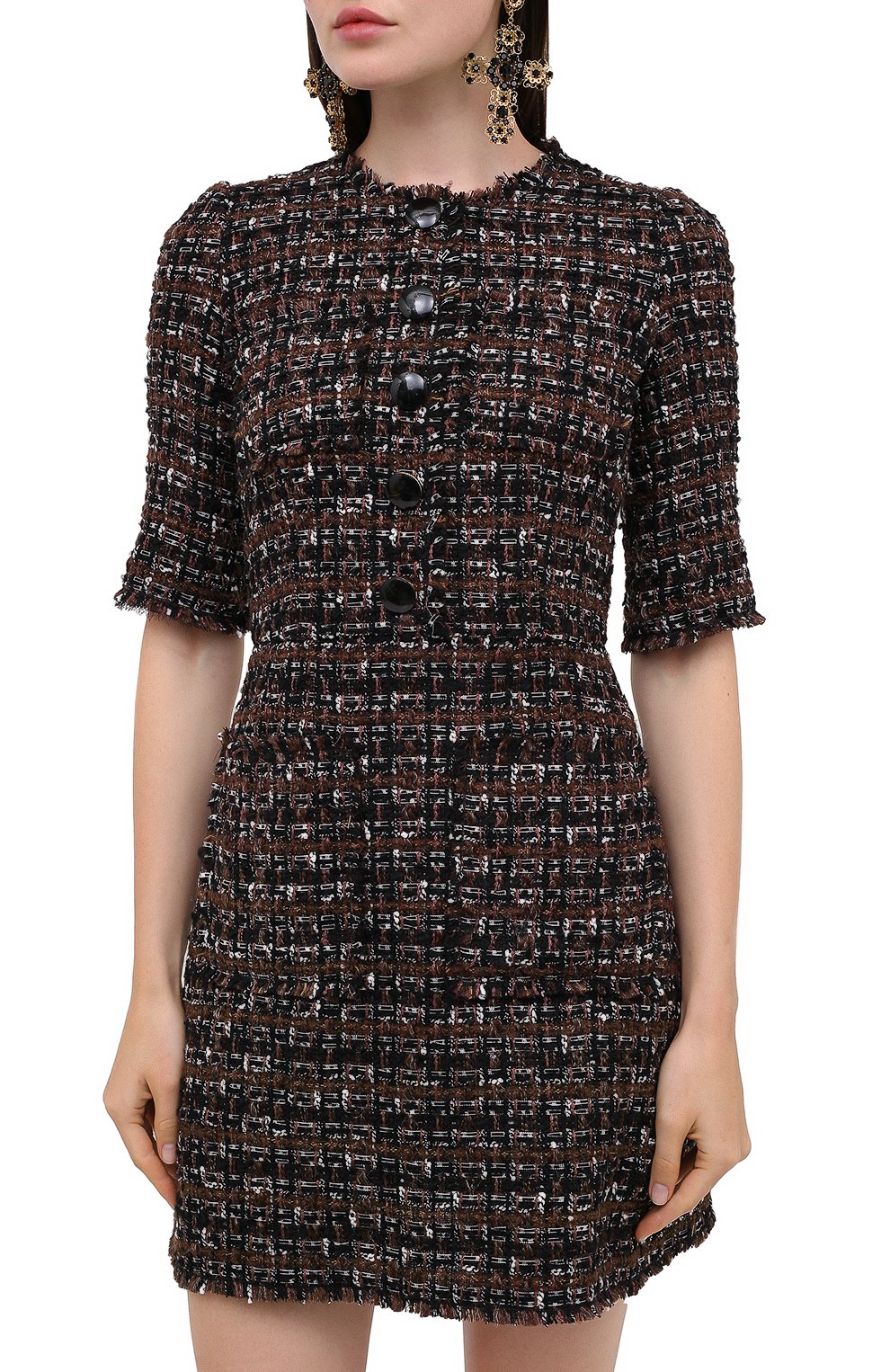 Платье DOLCE & GABBANA коричневого цвета по цене 176000 руб., арт. F6E8RT/HUMEI, фото 3 Платье DOLCE & GABBANA, арт. F6E8RT/HUMEI, фото 3