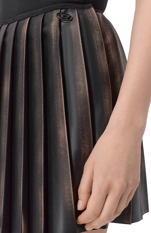 Плиссированная юбка из экокожи Diesel A21153/0ALBP Чёрный  A21153/0ALBP Фото 5