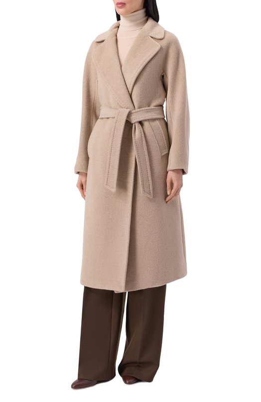 Шерстяное пальто Weekend Max Mara TEMPERA Бежевый  TEMPERA Фото 3