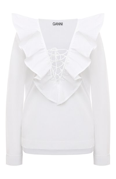 Женская хлопковая блузка GANNI, арт. F8701
