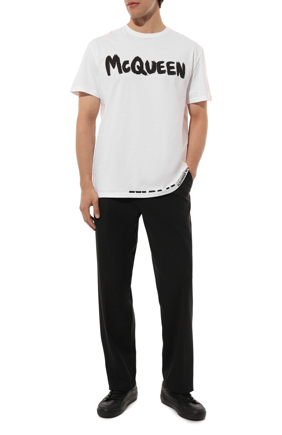 Хлопковая футболка ALEXANDER MCQUEEN, арт. 622104QTZ57, фото 2