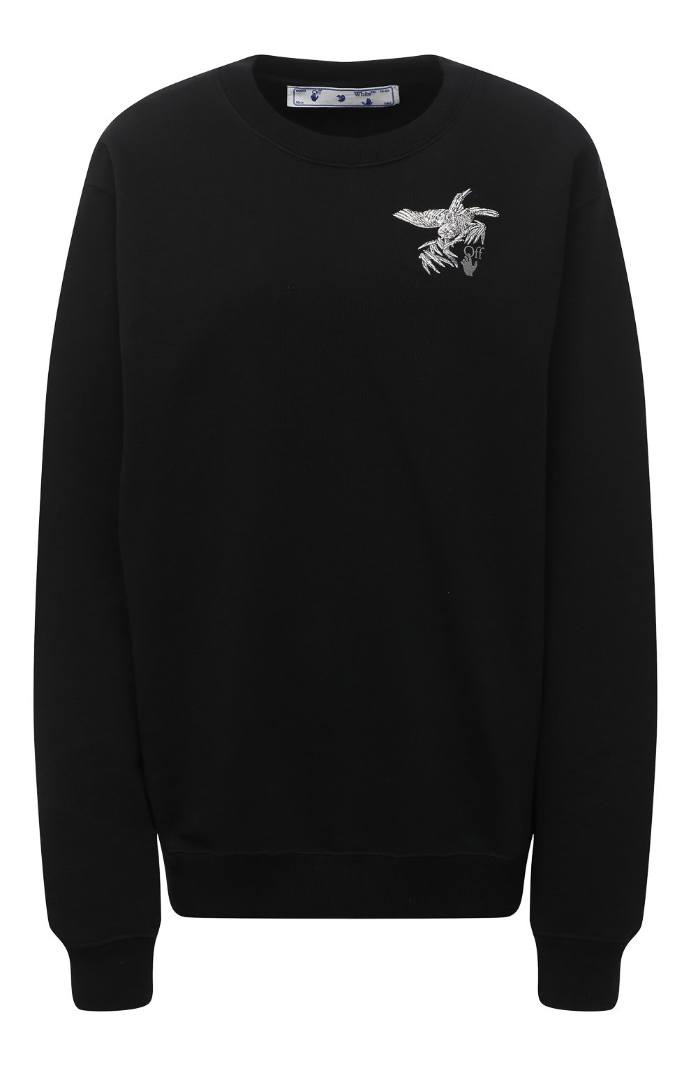 Хлопковый свитшот OFF-WHITE черного цвета по цене 55200 руб., арт. 0WBA055F20JER0061009, фото 1 Хлопковый свитшот OFF-WHITE, арт. 0WBA055F20JER0061009, фото 1