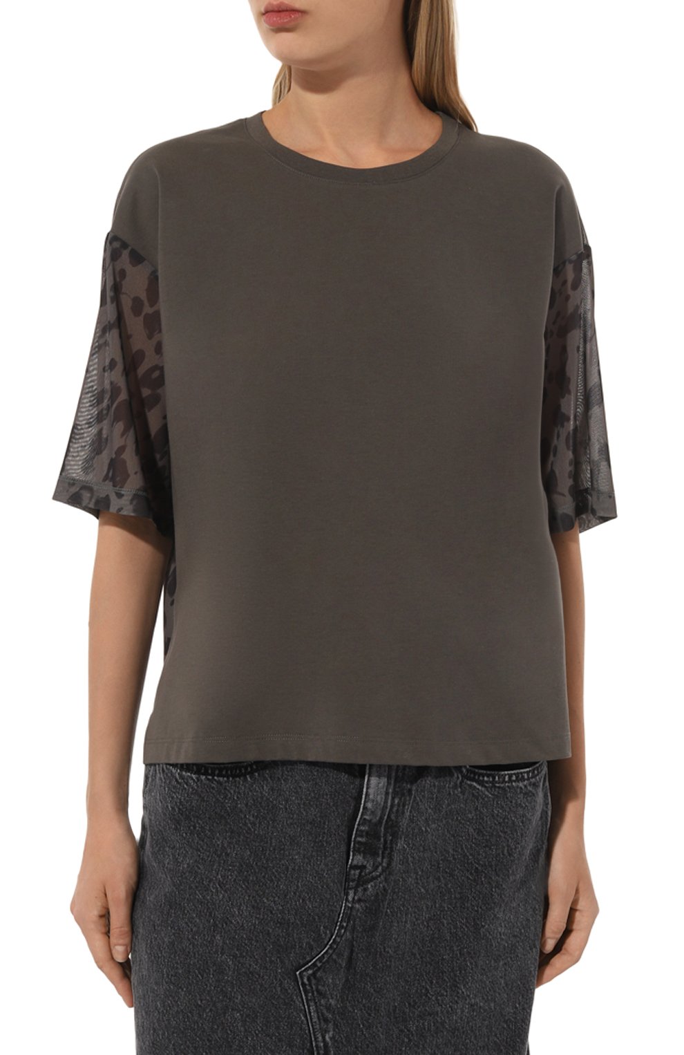 Футболка BOSS ORANGE серого цвета по цене 8400 руб., арт. 50508956, фото 3 Футболка BOSS ORANGE, арт. 50508956, фото 3