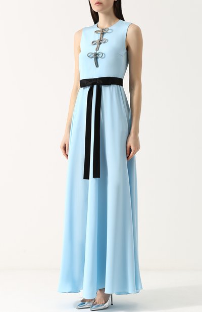 Шелковое платье-макси с контрастным поясом EMILIO PUCCI, арт. 81RL30/81657, фото 3