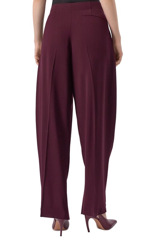 Брюки из вискозы и шерсти Mugler 25F1PA0448196 Бордовый  25F1PA0448196 Фото 4